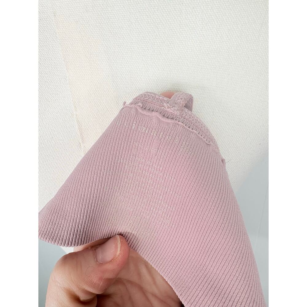 🧺 5 for $25 Sale Free People Ribbed Seamless Halter T Back Bralette XS/S Pink - Picture 8 of 8